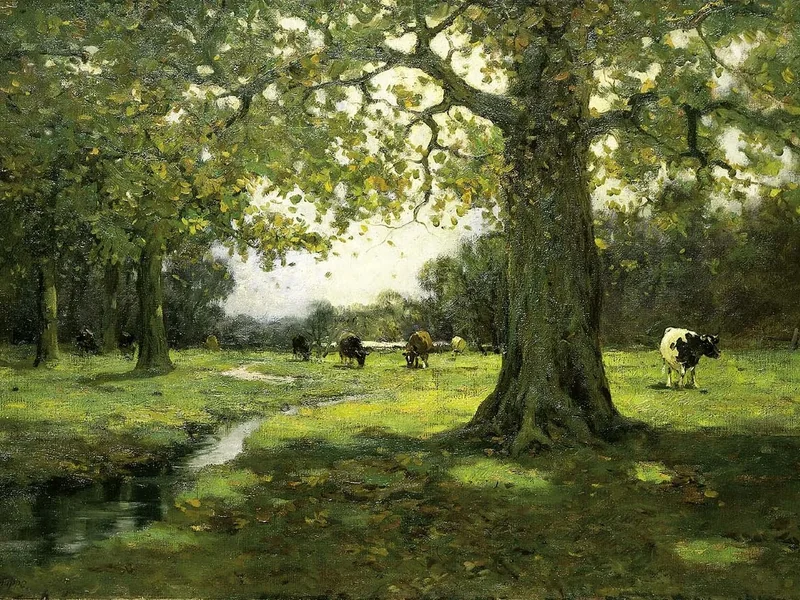 1860-Charles Paul Gruppé - Ruscello del prato